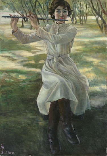 藏品:004女子像（吹笛）的(1)張圖片