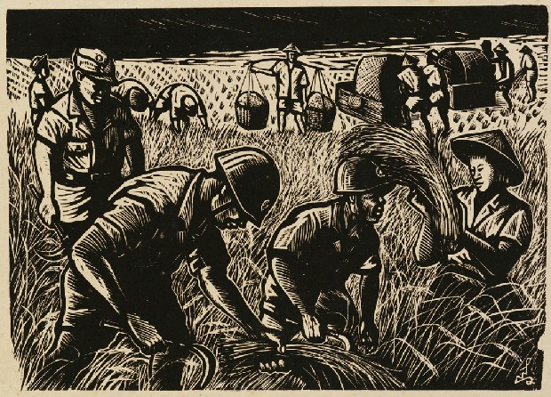 藏品:助民割稻的(1)張圖片