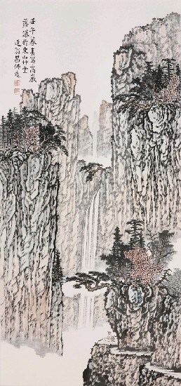 藏品:高巖落瀑的(1)張圖片