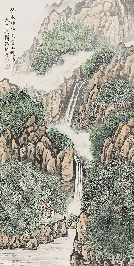 藏品:雲山飛瀑的(1)張圖片