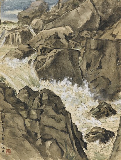 藏品:草嶺潭激流的(1)張圖片