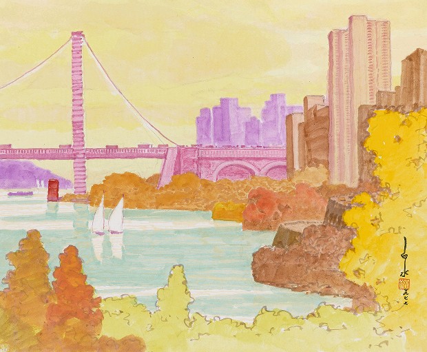 藏品:紐約華盛頓大橋之秋的(1)張圖片
