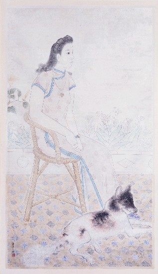 藏品:仕女與忠犬的(1)張圖片