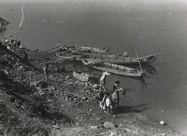 藏品:淡河漣漪-碧潭岸邊的寫生者的(1)張圖片