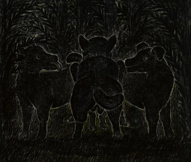 藏品:三隻狗在林中的(1)張圖片