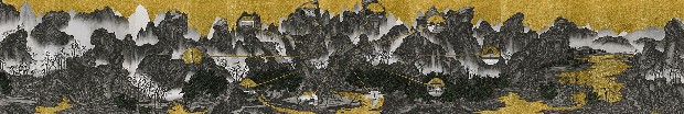 藏品:腦殘遊記- 臨趙伯駒「江山秋色圖」的(1)張圖片