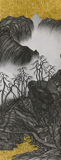 藏品:腦殘遊記- 臨趙伯駒「江山秋色圖」的(3)張圖片
