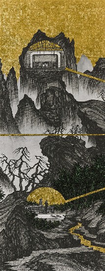 藏品:腦殘遊記- 臨趙伯駒「江山秋色圖」的(7)張圖片