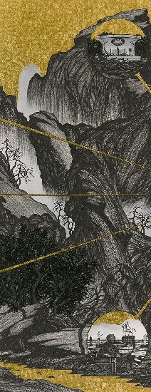 藏品:腦殘遊記- 臨趙伯駒「江山秋色圖」的(8)張圖片