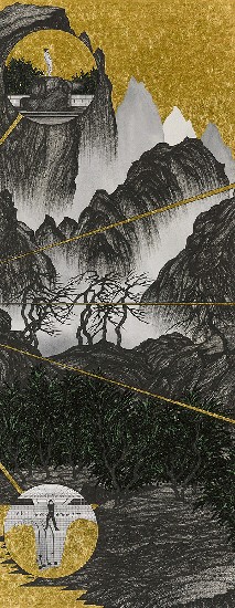 藏品:腦殘遊記- 臨趙伯駒「江山秋色圖」的(10)張圖片