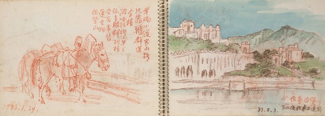 藏品:尼泊爾、印度旅行寫生集的(7)張圖片