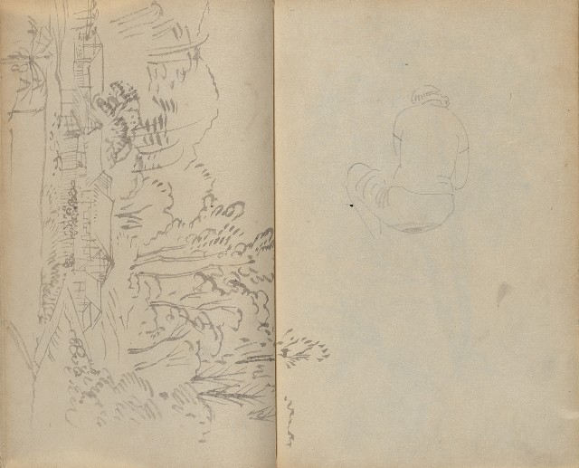 藏品:1930年代花鳥、景觀寫生集的(36)張圖片