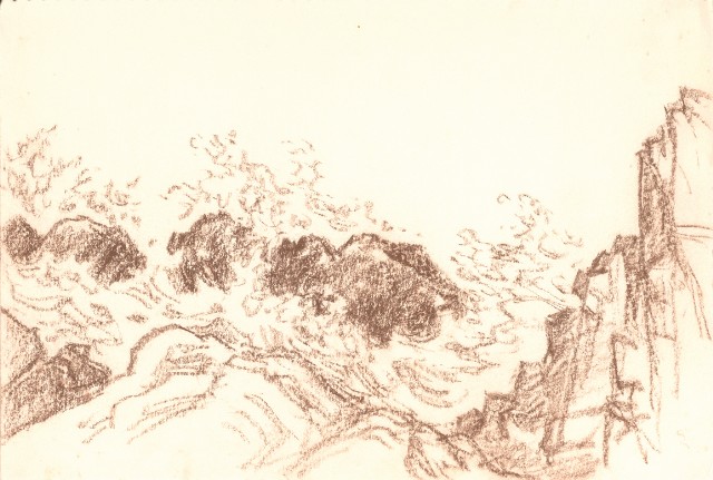 藏品:峨嵋金頂、風景、花、鹿、駱駝等寫生集006A的(3)張圖片