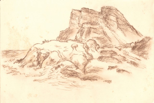 藏品:峨嵋金頂、風景、花、鹿、駱駝等寫生集006A的(5)張圖片