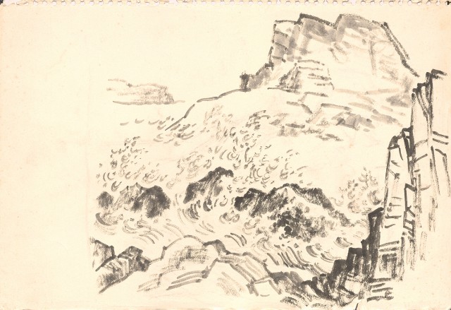 藏品:峨嵋金頂、風景、花、鹿、駱駝等寫生集006A的(25)張圖片