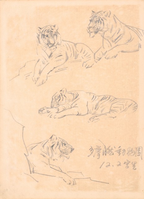 藏品:花、鴛鴦、虎、鳥等寫生集008的(2)張圖片