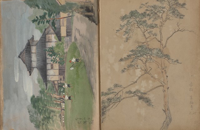 藏品:動物、植物、人物及京都景觀等寫生集的(9)張圖片