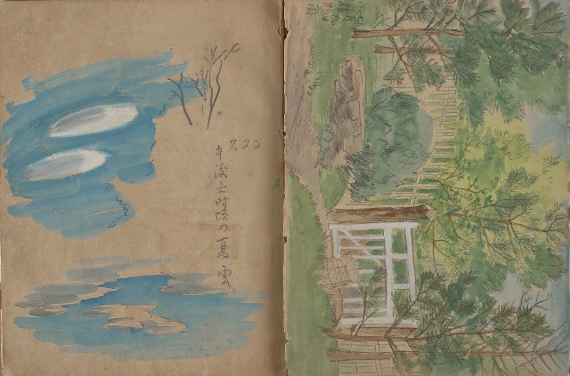 藏品:動物、植物、人物及京都景觀等寫生集的(16)張圖片