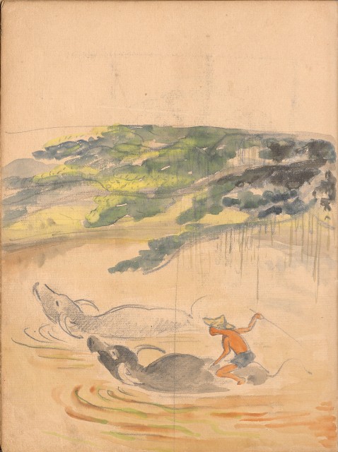 藏品:牛、植物、人物、動物、風景等寫生集009的(56)張圖片