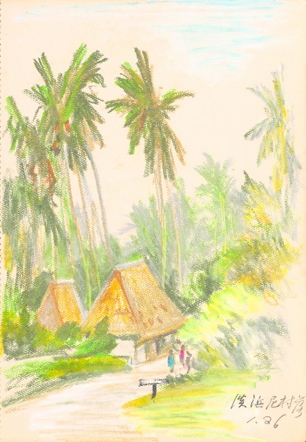 藏品:花、牛、泰國景、印度人等寫生集015的(9)張圖片