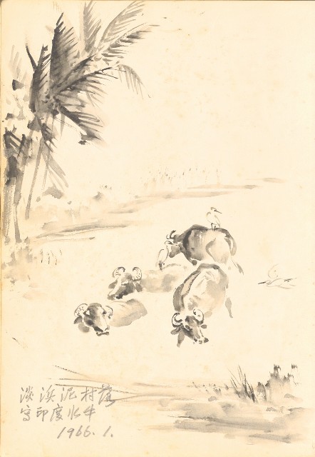 藏品:花、牛、泰國景、印度人等寫生集015的(12)張圖片