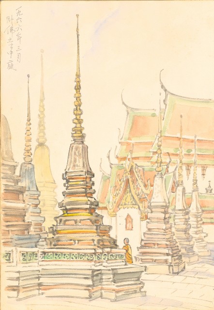 藏品:花、牛、泰國景、印度人等寫生集015的(40)張圖片