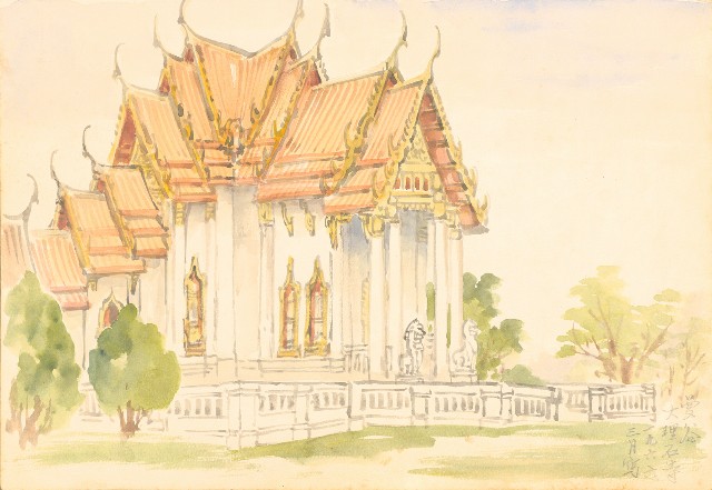 藏品:花、牛、泰國景、印度人等寫生集015的(42)張圖片