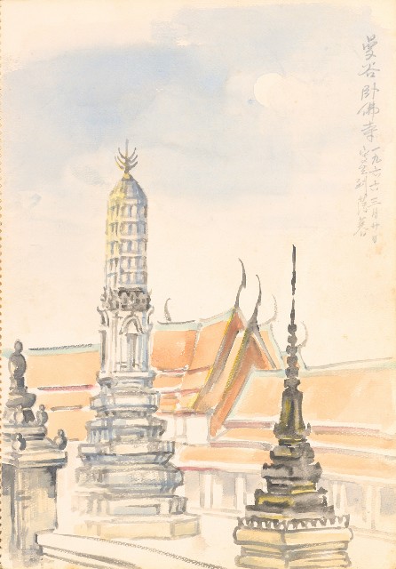 藏品:花、牛、泰國景、印度人等寫生集015的(43)張圖片