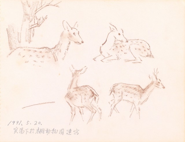 藏品:美國紐約之旅、臺北市立動物園、海景等寫生集的(22)張圖片