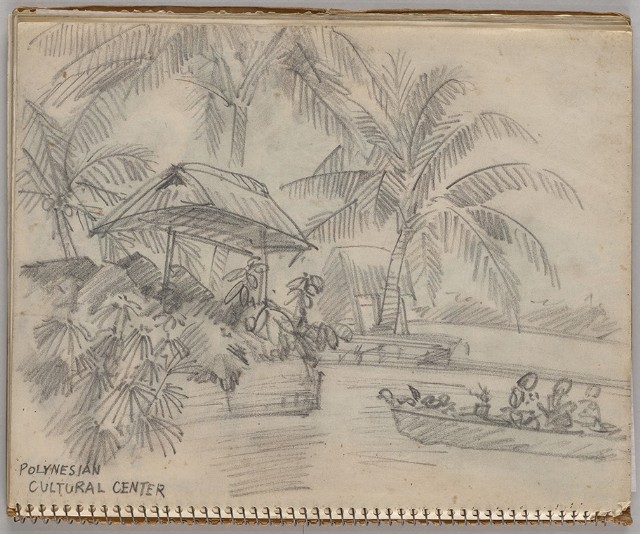 藏品:美國夏威夷、威斯康新、舊金山及臺灣桃園慈湖、溪頭等地寫生集的(1)張圖片