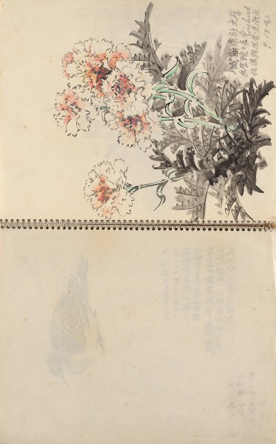 藏品:美國夏威夷、威斯康新、舊金山及臺灣桃園慈湖、溪頭等地寫生集的(4)張圖片