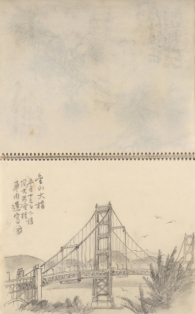 藏品:美國夏威夷、威斯康新、舊金山及臺灣桃園慈湖、溪頭等地寫生集的(22)張圖片