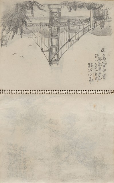 藏品:美國夏威夷、威斯康新、舊金山及臺灣桃園慈湖、溪頭等地寫生集的(22)張圖片