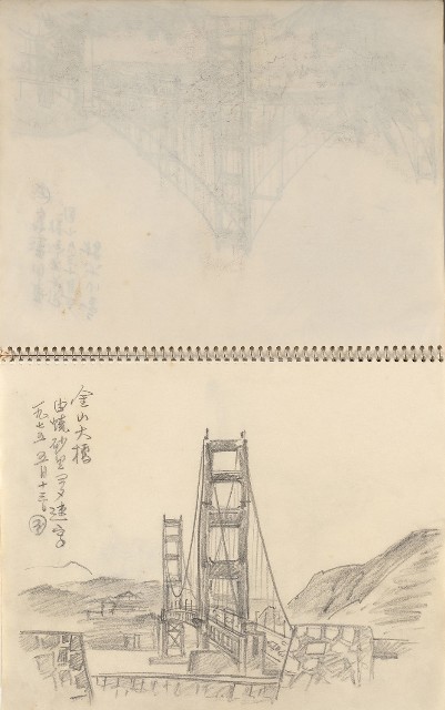 藏品:美國夏威夷、威斯康新、舊金山及臺灣桃園慈湖、溪頭等地寫生集的(23)張圖片