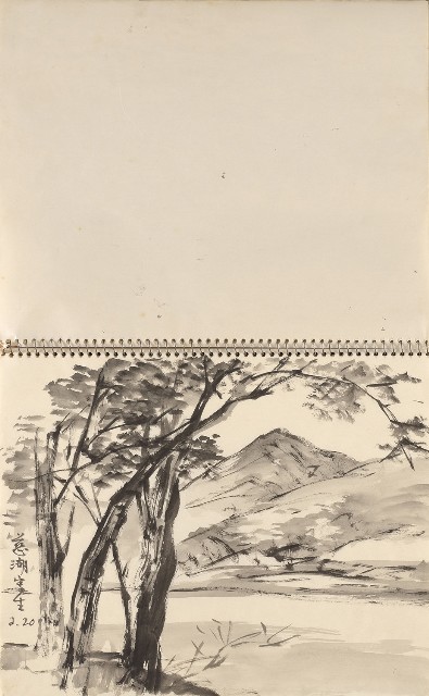 藏品:美國夏威夷、威斯康新、舊金山及臺灣桃園慈湖、溪頭等地寫生集的(28)張圖片