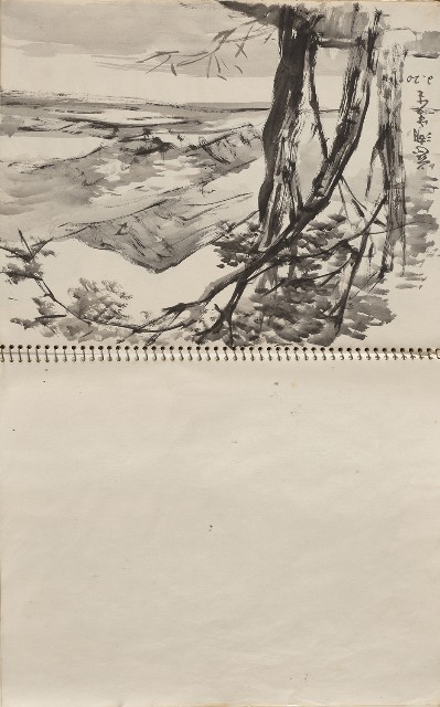 藏品:美國夏威夷、威斯康新、舊金山及臺灣桃園慈湖、溪頭等地寫生集的(28)張圖片