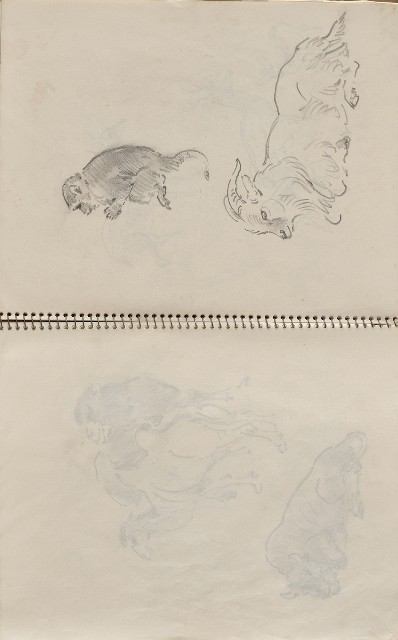 藏品:美國夏威夷、威斯康新、舊金山及臺灣桃園慈湖、溪頭等地寫生集的(37)張圖片