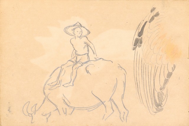 藏品:1930年代植物、動物、人物寫生集的(21)張圖片