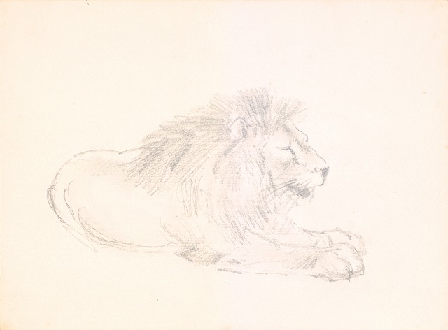 藏品:(1)獅(鉛描);(2)鸚鵡(炭描)的(2)張圖片