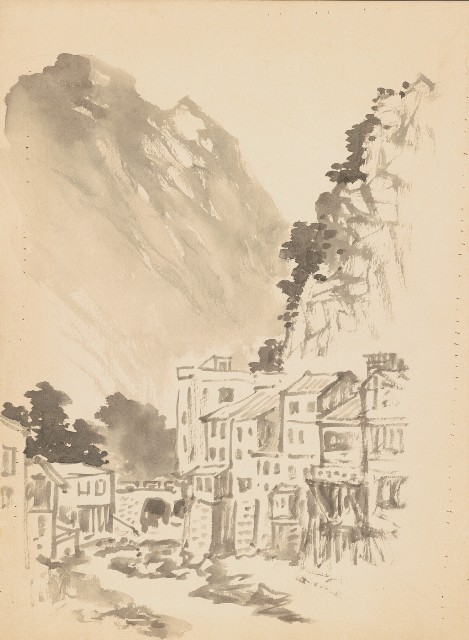 藏品:(1)鴿;(2)石碇風景(水墨)的(3)張圖片