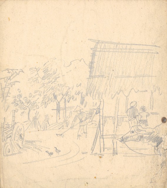 藏品:(1)黃牛;(2)村景的(3)張圖片