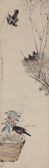 藏品:花鳥四屏的(2)張圖片