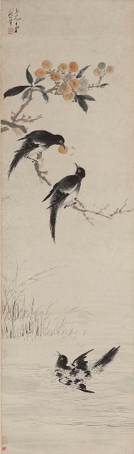 藏品:花鳥四屏的(3)張圖片