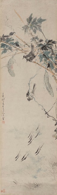 藏品:花鳥四屏的(4)張圖片
