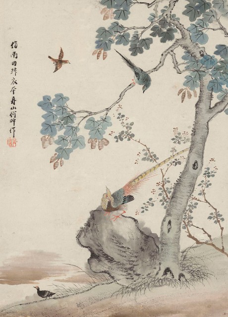 藏品:仿南田花鳥的(1)張圖片