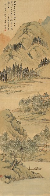 藏品:四季山水圖四屏的(2)張圖片