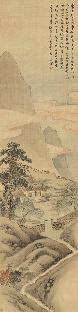 藏品:四季山水圖四屏的(4)張圖片