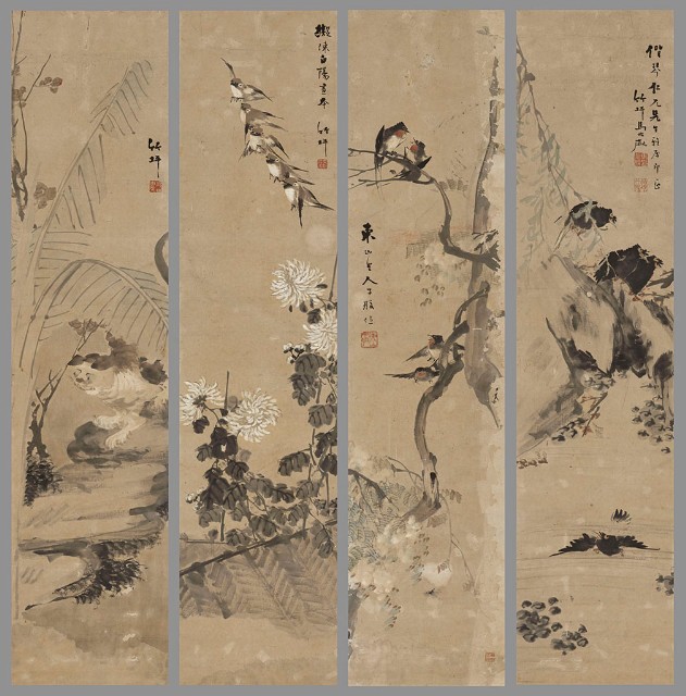 藏品:花鳥四屏的(1)張圖片