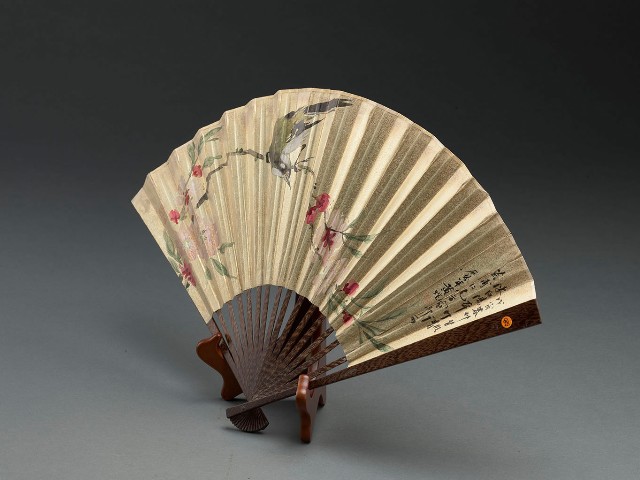 藏品:花鳥書法合璧成扇的(3)張圖片
