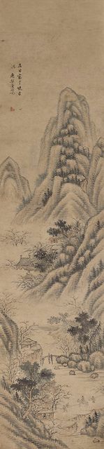 藏品:四季山水圖四屏的(3)張圖片